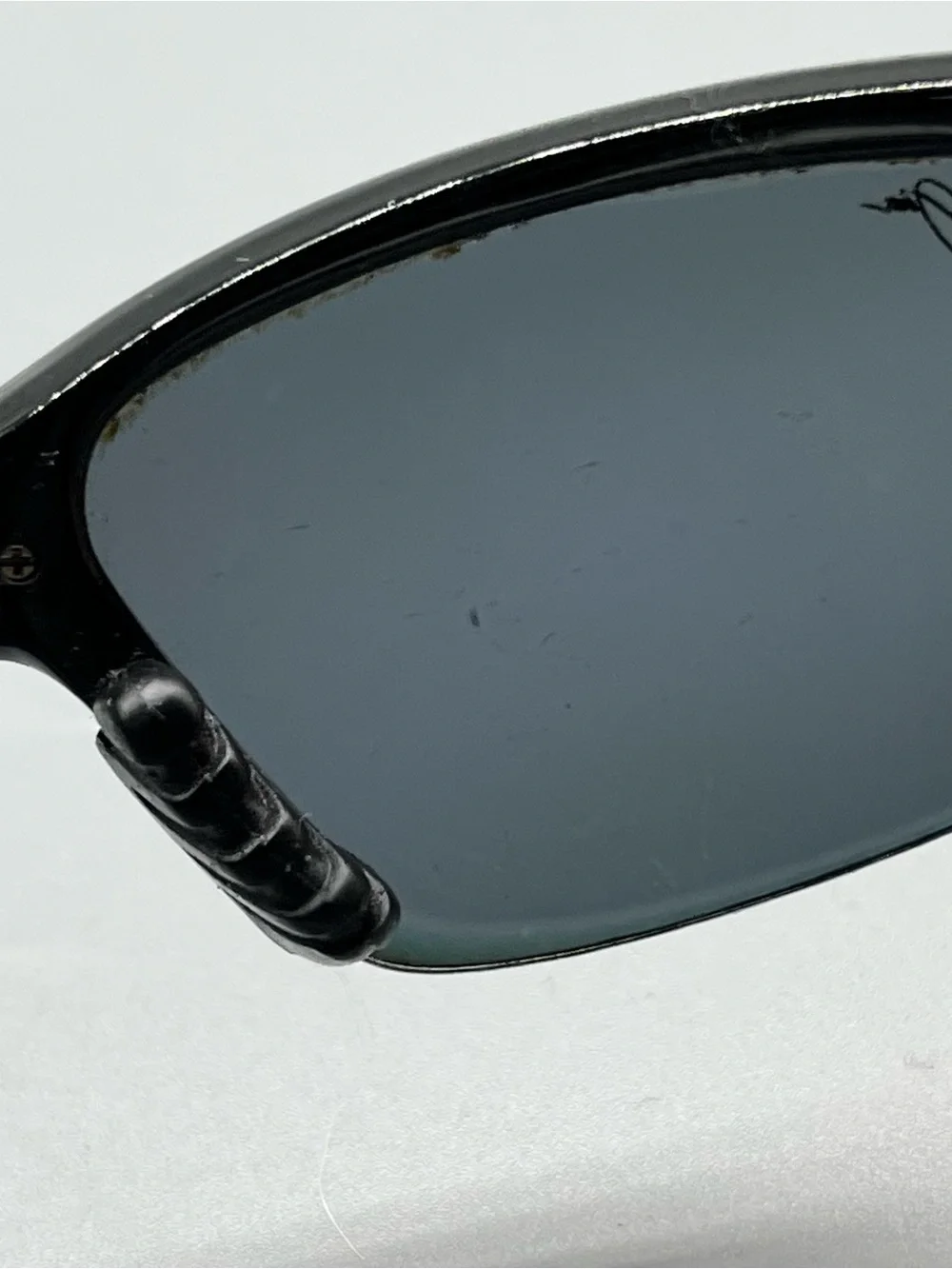 Maui Jim Black Frame Grey Lens Shield Sunglasses with Brown Case